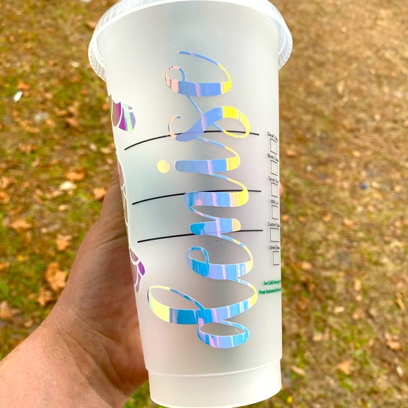 Holographic SEA TURTLE Reusable STARBUCKS COLD CUP - Picture 5 of 5